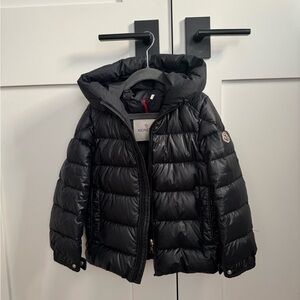Moncler Black and White Hooded Puffer Jacket